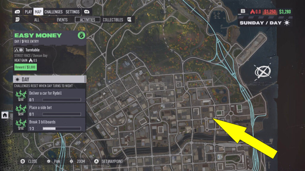 Need For Speed Unbound 2022 Underwood Gardens Billboard Location Map