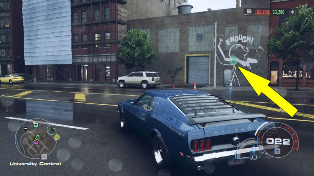 NFS Unbound University Central Street Art Collectibles Locations