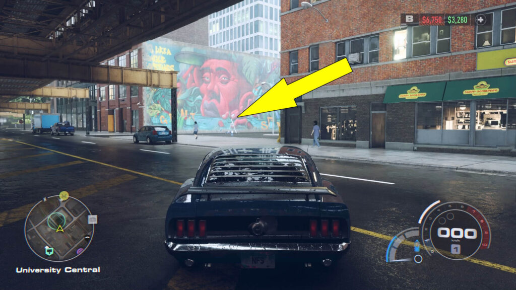 NFS Unbound University Central Street Art Locations