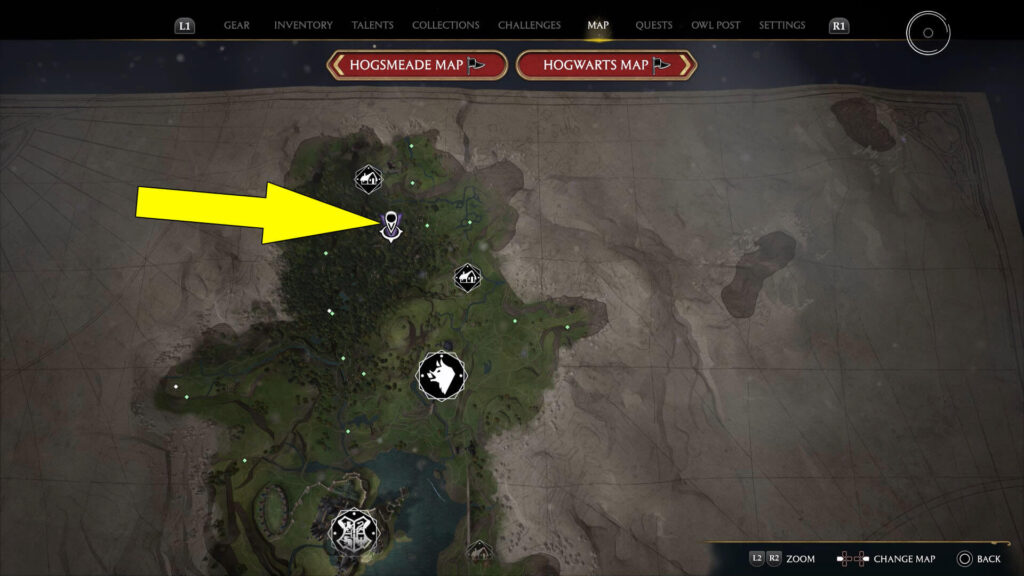 Hogwarts Legacy Absconder Encounter Acromantula Location Map