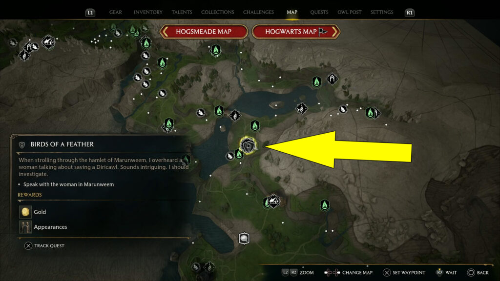 Hogwarts Legacy Birds Of A Feather Side Quest Starting Location