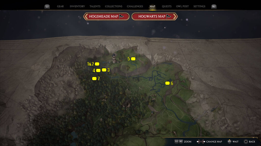 Hogwarts Legacy North Ford Bog Collection Chests Locations Map