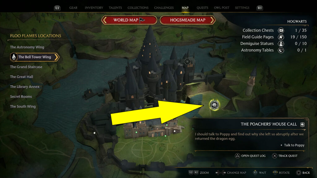 Hogwarts Legacy The Poachers' House Call Quest Starting Location