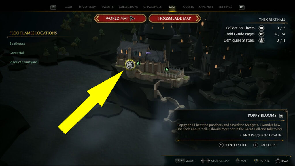 Hogwarts Legacy Poppy Blooms Quest Location
