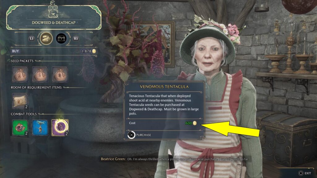 Hogwarts Legacy Professor Garlick’s Assignment 1 Venomous Tentacula