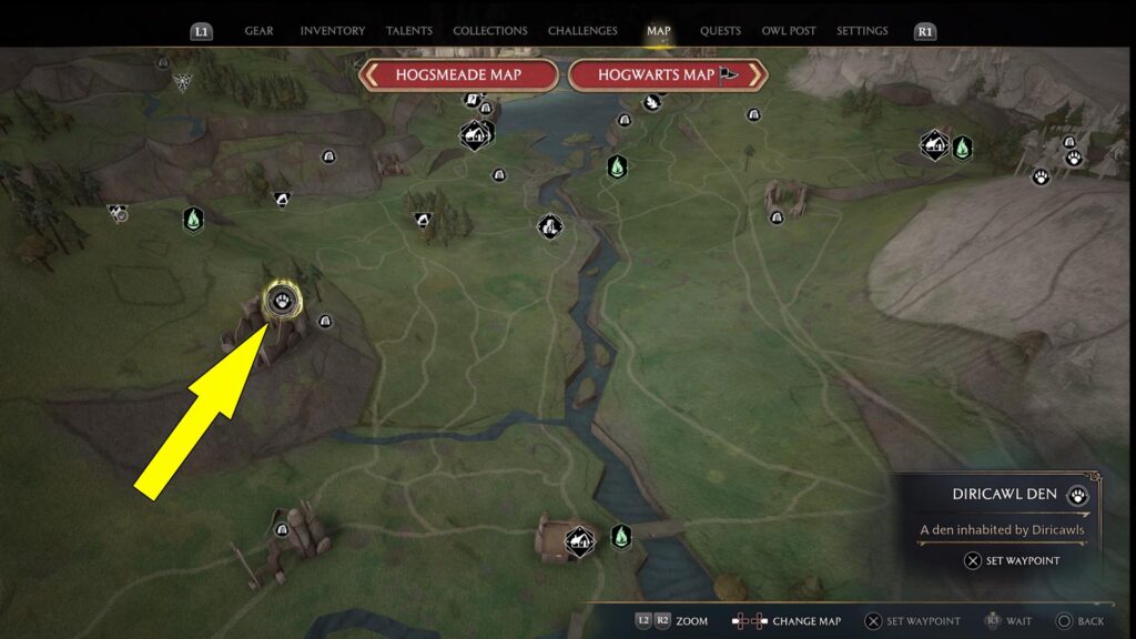 Hogwarts Legacy Professor Howin's Assignment Diricawl Location