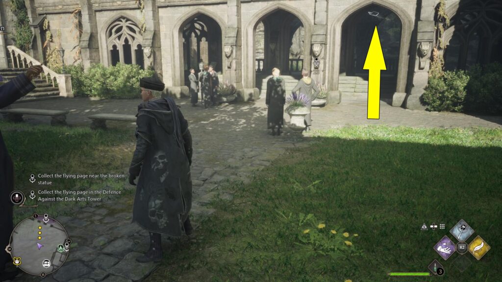 Hogwarts Legacy Professor Ronen's Assignment Broken Statue Flying Page