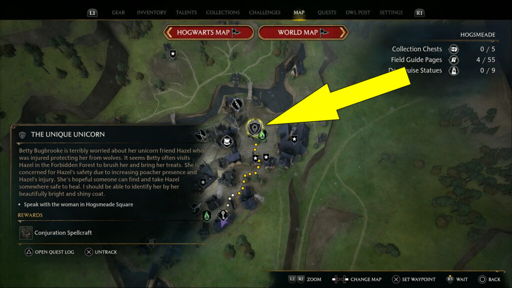 Hogwarts Legacy The Unique Unicorn Side Quest Starting Location