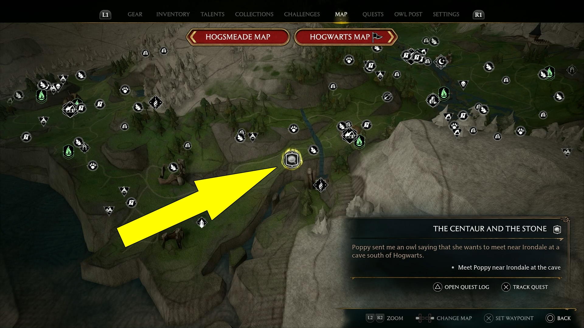 centaur-and-the-stone-moonstone-garden-hogwarts-legacy