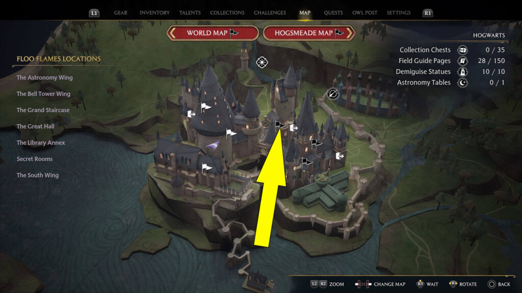 Hogwarts Legacy Astronomy Wing Location Map