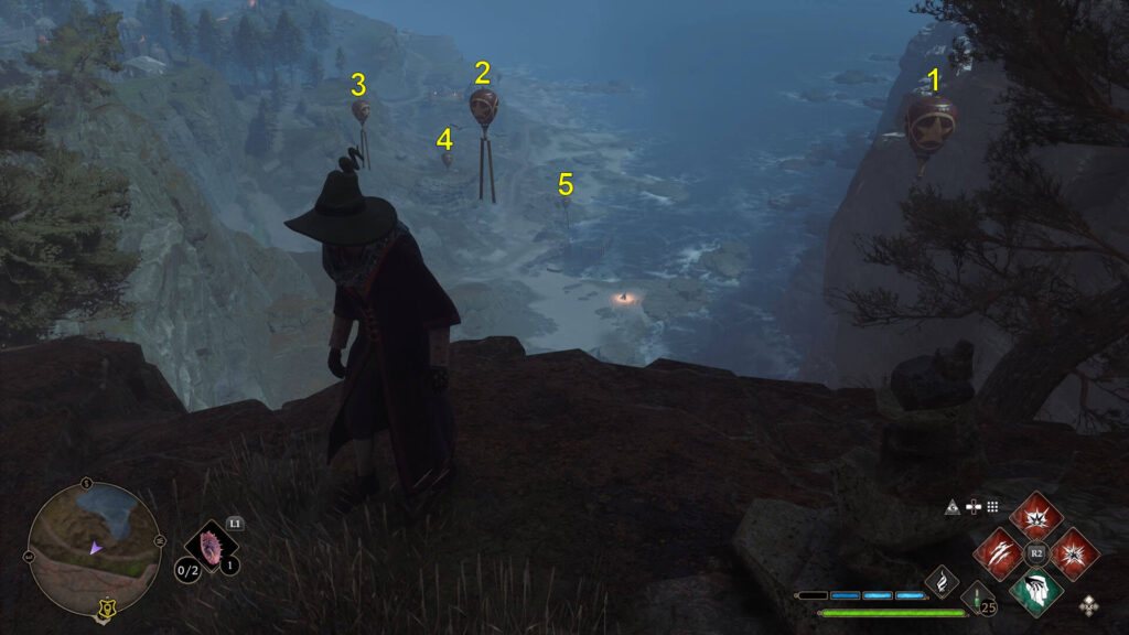 Hogwarts Legacy Coastal Cavern Balloons Location