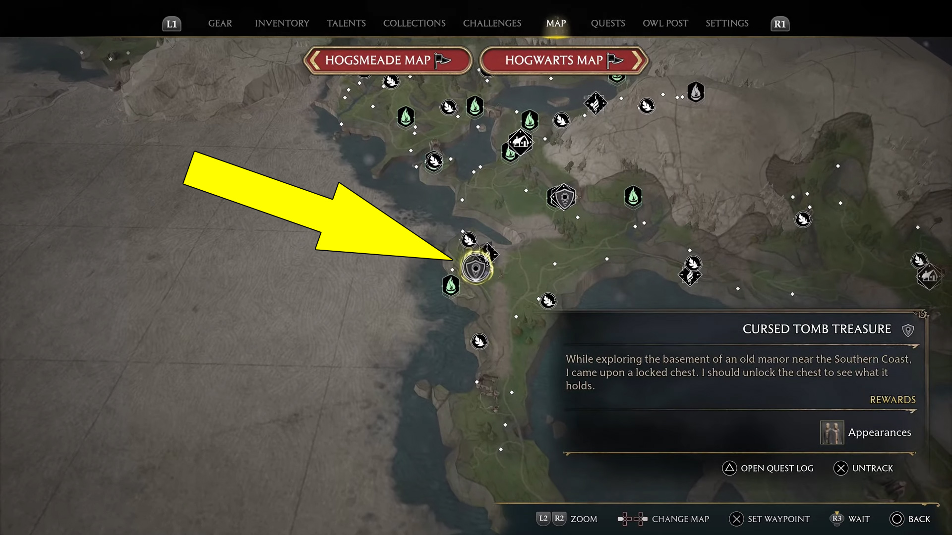 Cursed Tomb Treasure Location Guide Hogwarts Legacy