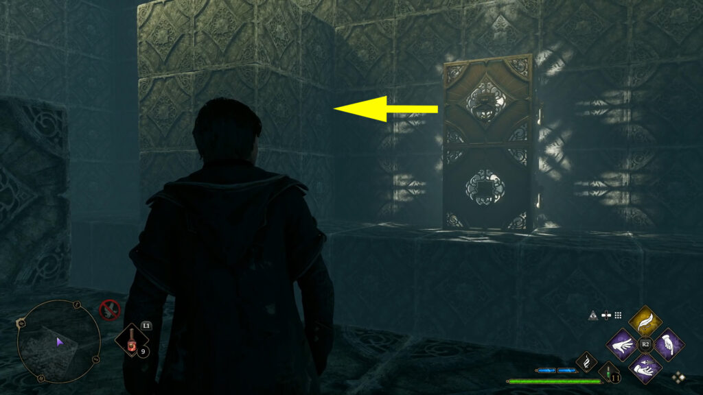 Move the tower block into the corner.