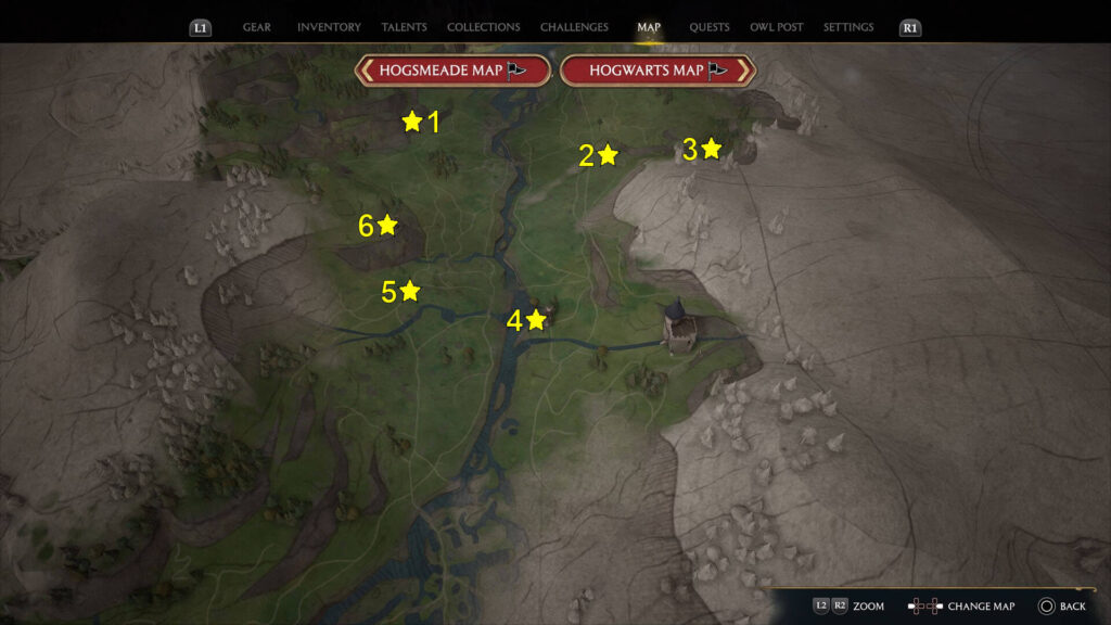 Hogwarts Legacy Hogwarts Valley Ancient Magic Hotspots Locations Map