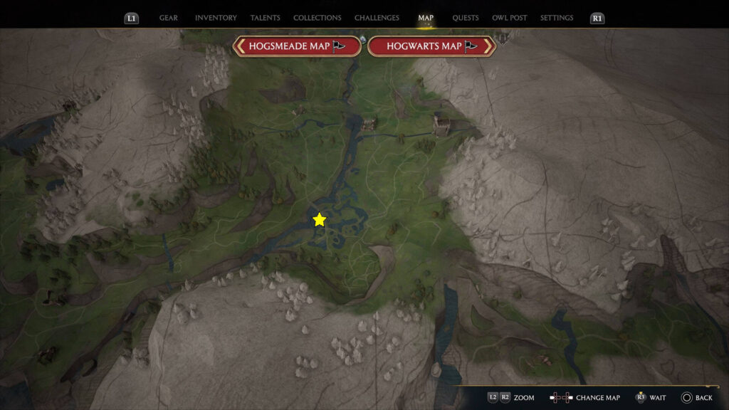 Hogwarts Legacy South Sea Bog Field Guide Page Location Map