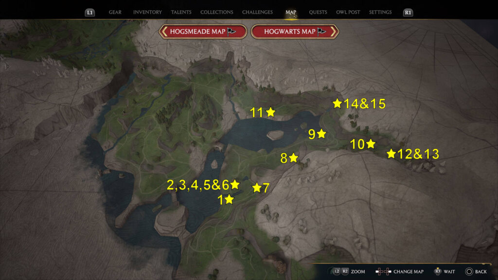 Hogwarts Legacy Marunweem Lake Collection Chests Locations Map
