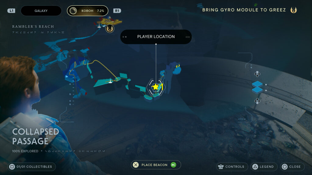 Star Wars Jedi Survivor Treasure Map of the Collapsed Passage