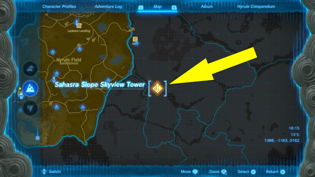 Legend Of Zelda Tears Of The Kingdom Sahasra Slope Skyview Tower Location