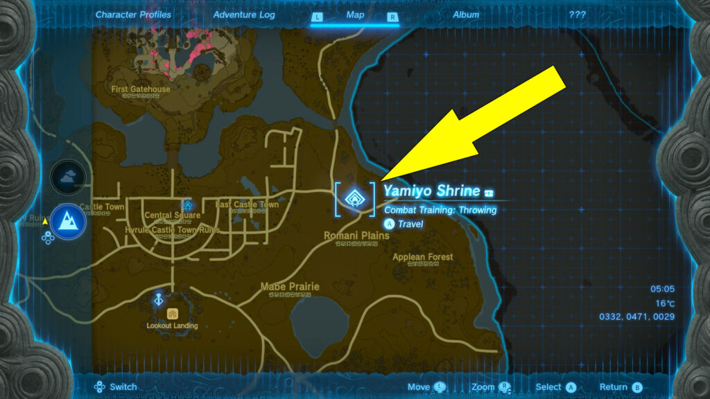 Legend of Zelda: Tears Of The Kingdom Yamiyo Shrine Location Map
