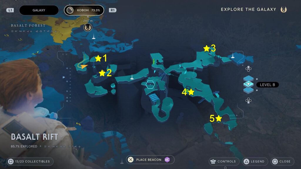 Star Wars Jedi Survivor Basalt Rift Treasures Map Locations