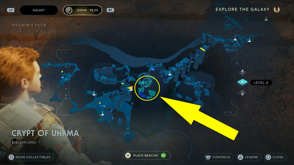 Star Wars Jedi Survivor Crypt Of Uhrma Wall Puzzle Location Map