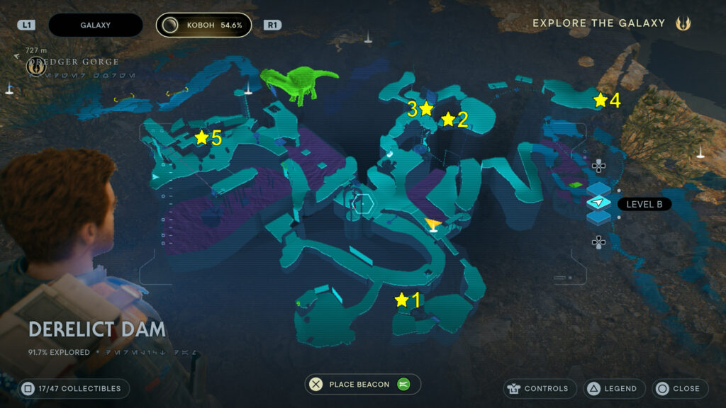 Star Wars Jedi Survivor Derelict Dam Essences Locations Map