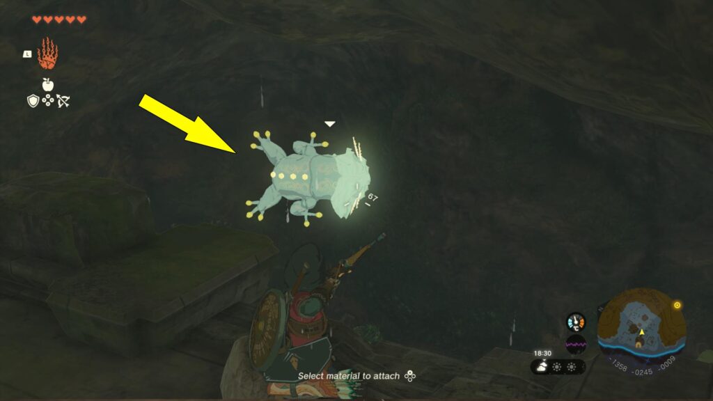 Climb the temple wall to find the Bubbulfrog