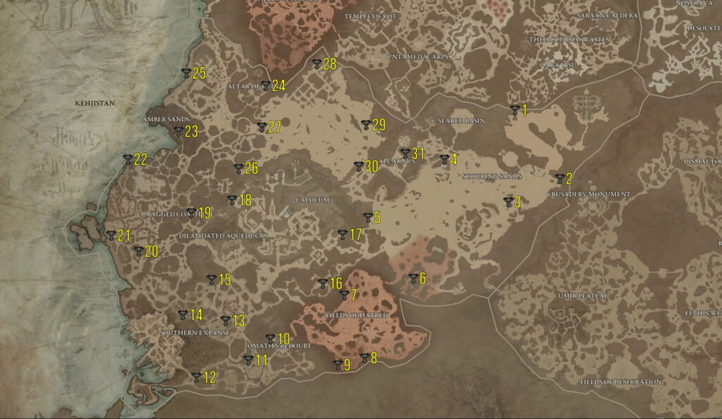 Where To Find All Kehjistan Altars of Lilith in Diablo IV