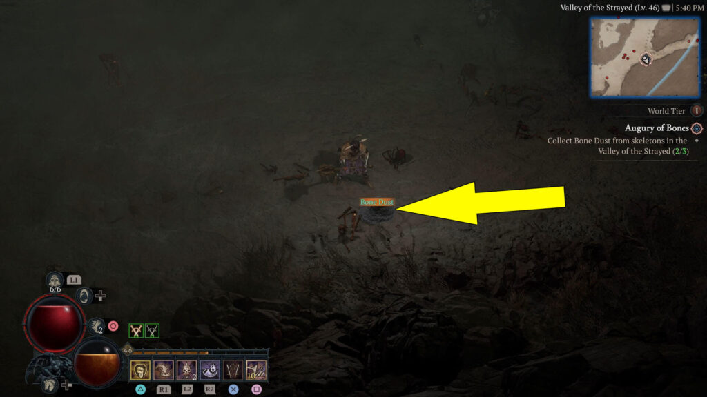 Bone dust has a chance to drop from skeletons