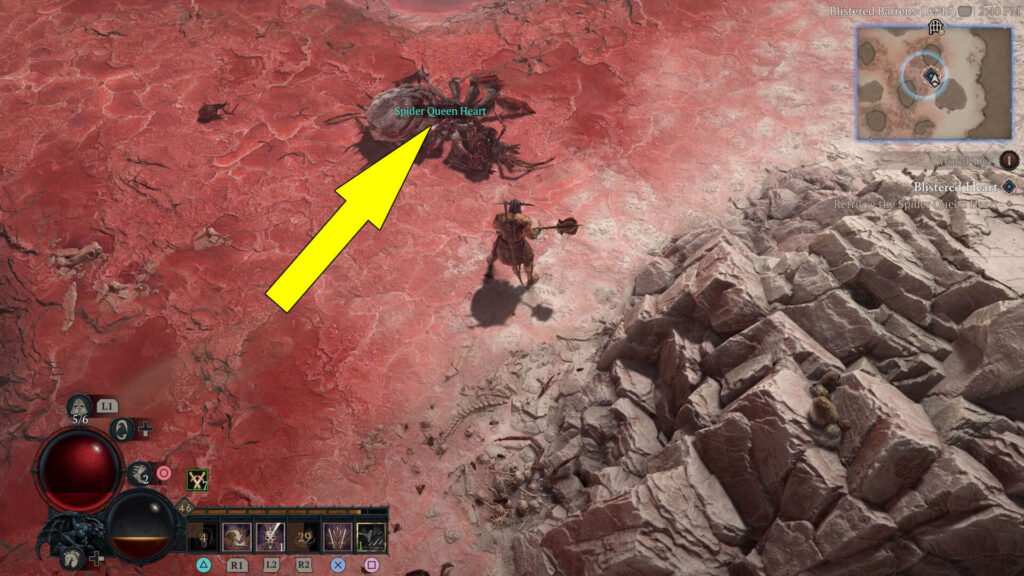 The Spider Queen is located in the middle of the quest's search area after killing enough spiders