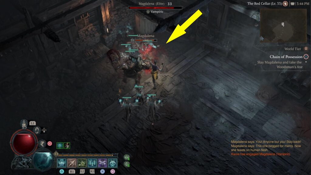 Kill Magdalena inside the Rec Cellar to complete the Chain of Possession side quest
