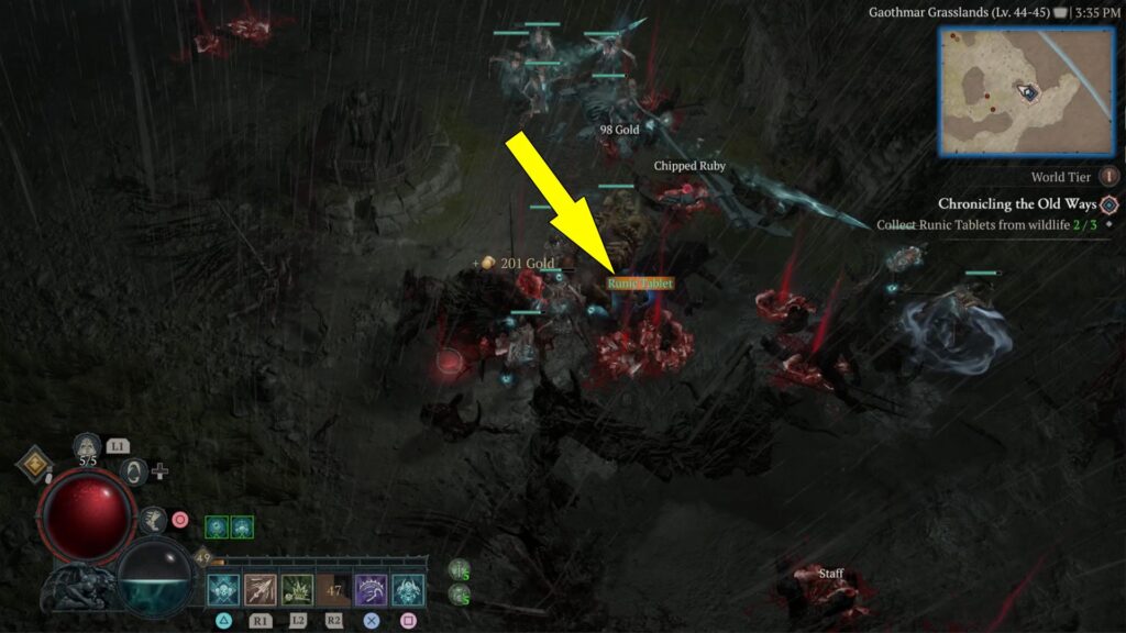 Kill Wildwood tress to get the Runic Tablets