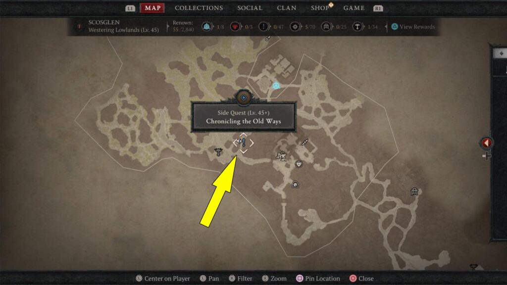 Diablo 4 Chronicling the Old Ways starts by talking to Moreg in Westering Lowlands
