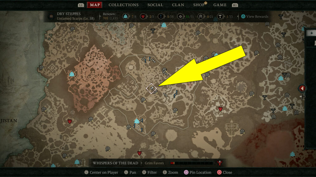 Diablo IV Bag of Old Coins Map Location