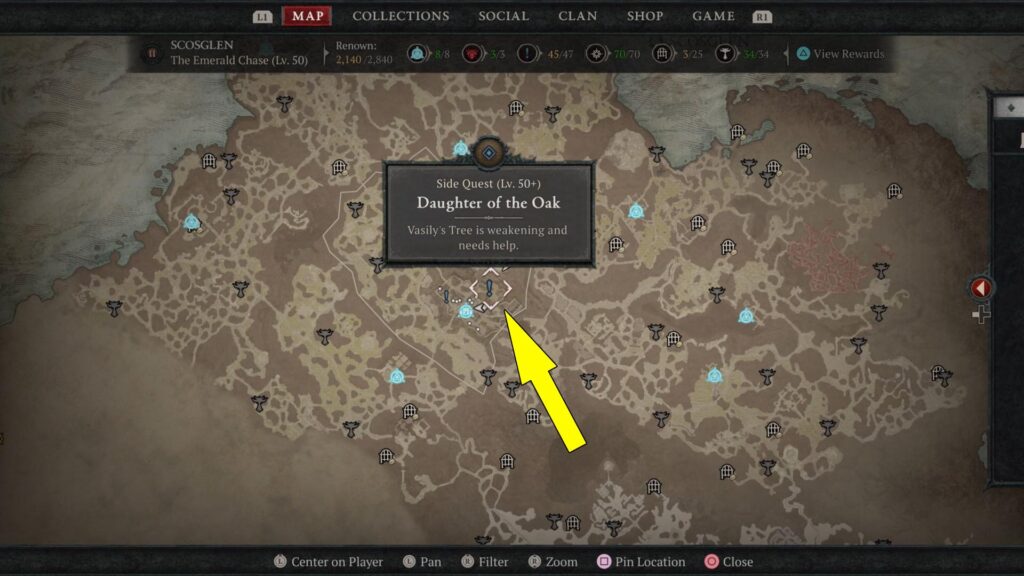 Diablo 4 Daughter of the Oak becomes available in Cerrigar after As The World Burns main quest.