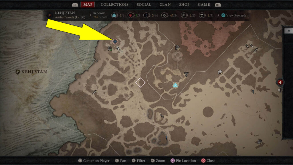 The Zakarum Chapel is found in the northwestern corner of the Amber Sands area