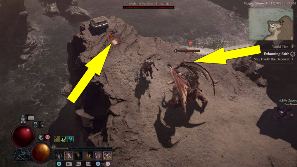 Strange Scroll location is on a cliff near an Altar of Lilith