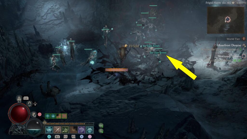 The Ice Clan Bones drop exclusively from Khazra inside Hoarfrost Demise.