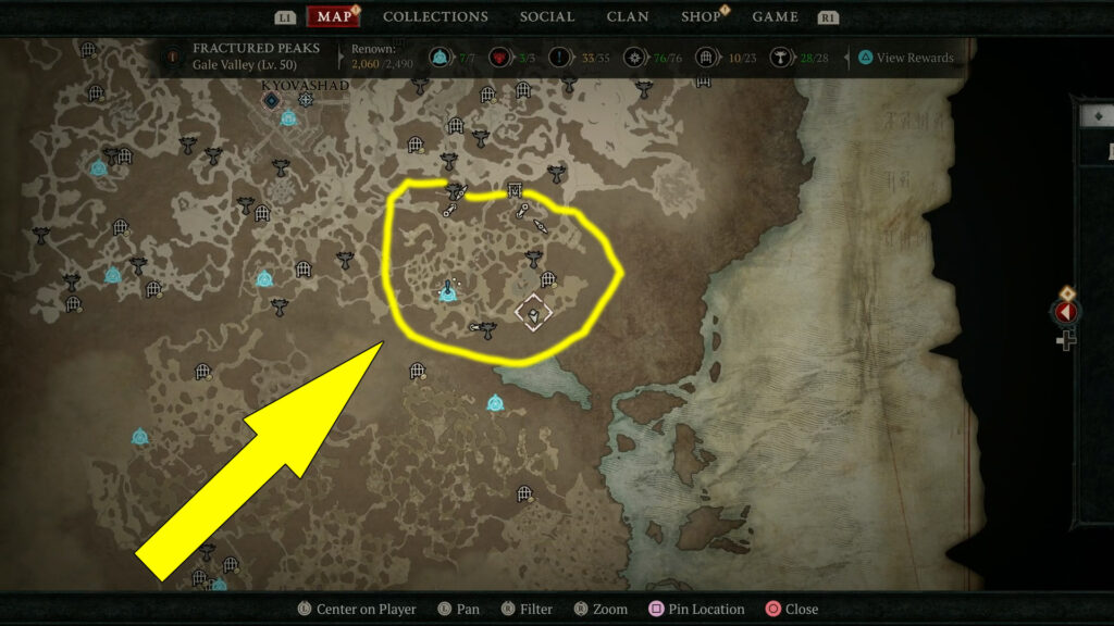 Diablo IV Icebound Geode Quest Starting Location