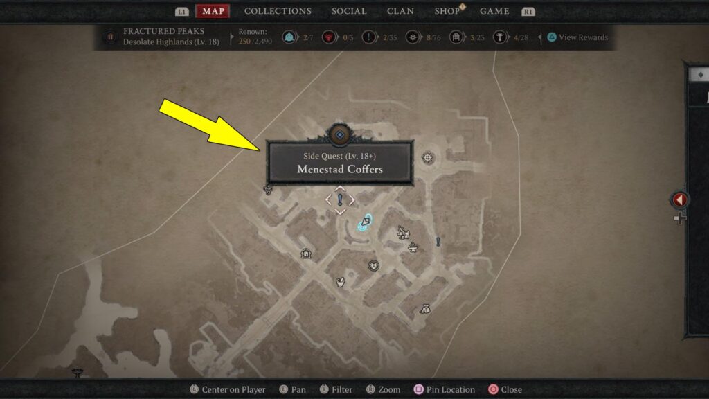 To start the Menestad Coffers side-quest complete the prologue then check the exclamation mark northwest of Kyovashad Waypoint