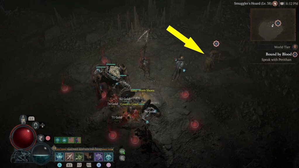 Talk to Perithan inside the Cutthroat's Escape dungeon to complete the Bound by Blood Diablo 4 quest.