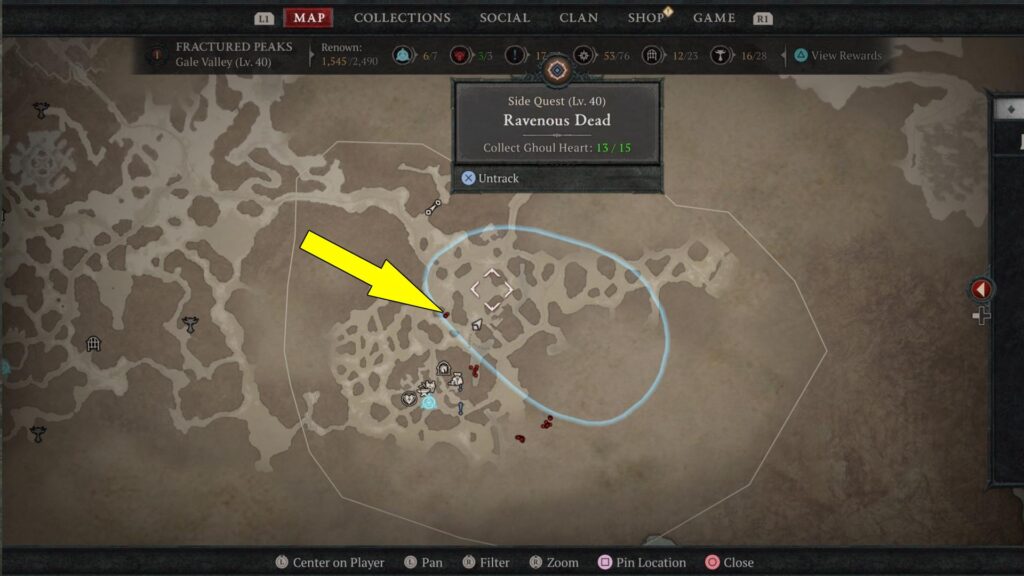 Diablo 4 Ghoul Hearts drop from Ghouls northeast of Yelesna