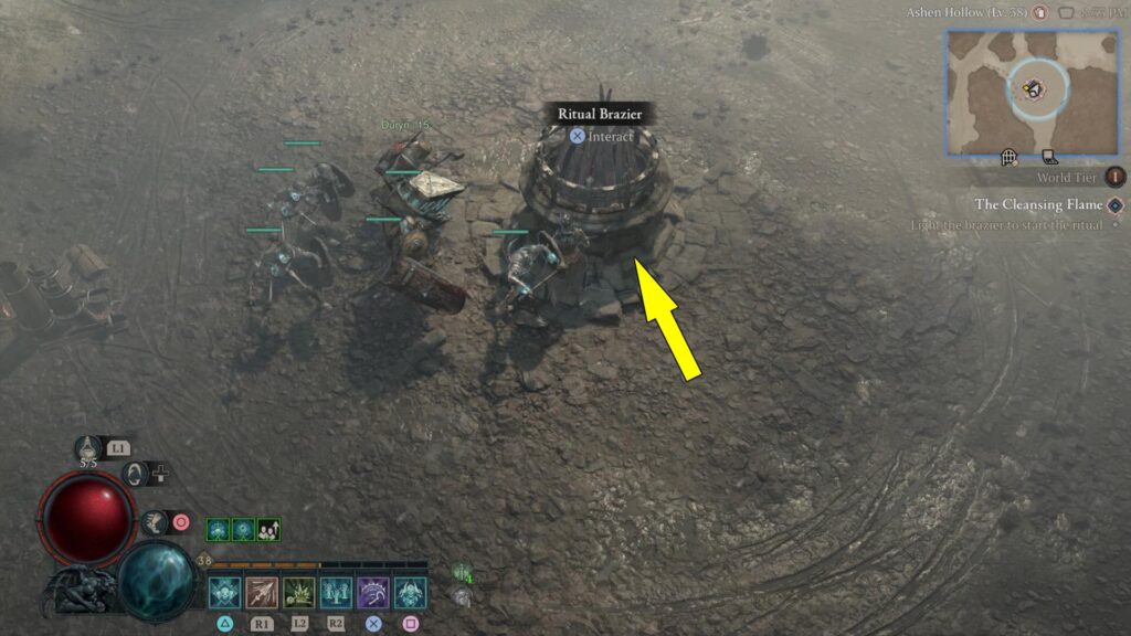 The Ritual Brazier is in the area known as Ashen Hollow.