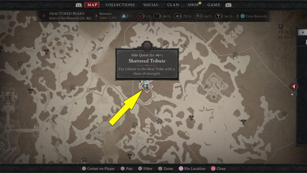 Diablo 4 Shattered Tribute becomes available in the Bear Tribe Refuge village.