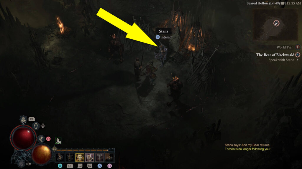 Stana is found next to the throne in Seared Hollow