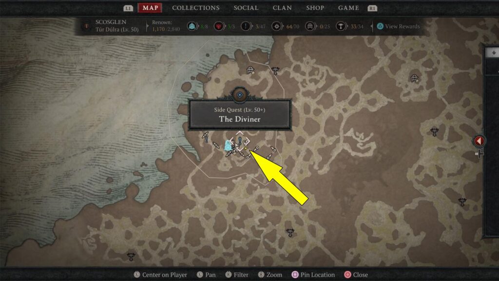 Diablo 4 The Diviner is unlocked after conquering Tur Durla stronghold in Scosglen