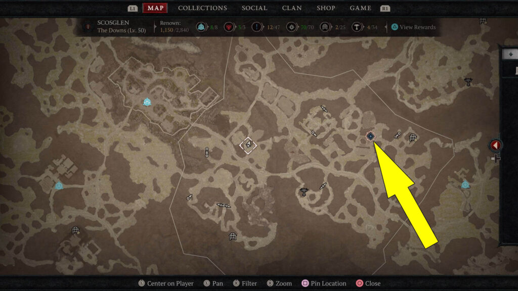 Location of The Wraithstead blood ritual