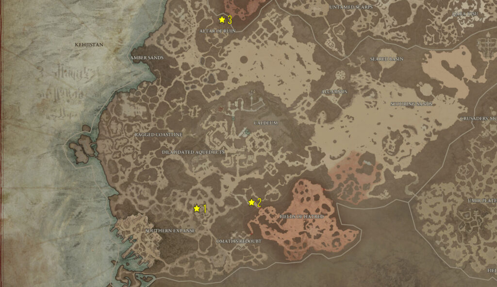 diablo 4 the way of the three quest statues locations map - GameClubz