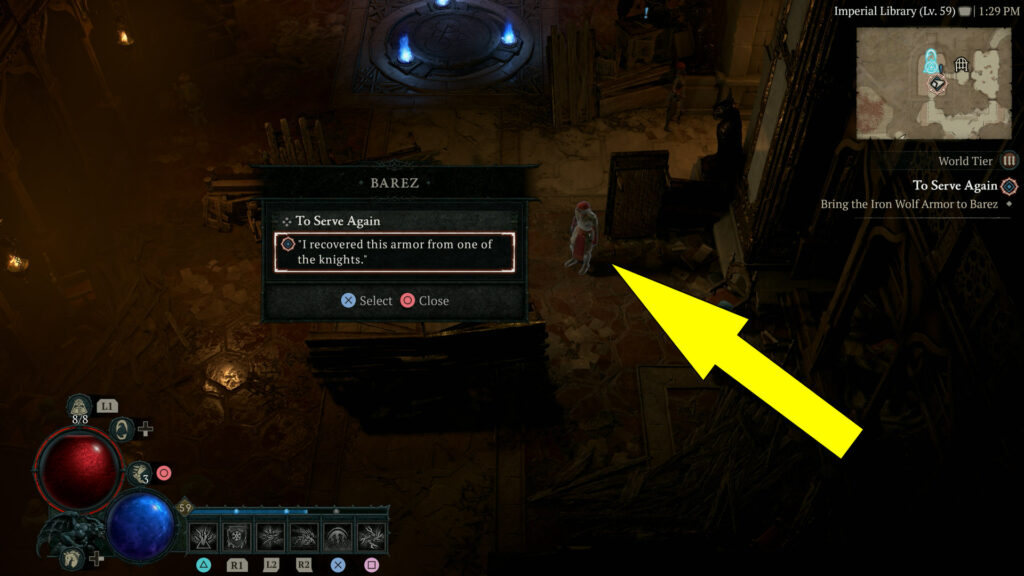 Diablo IV NPC Barez Location