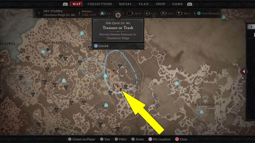 To complete the quest kill demons in the search area east of Fate's Retreat